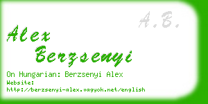 alex berzsenyi business card